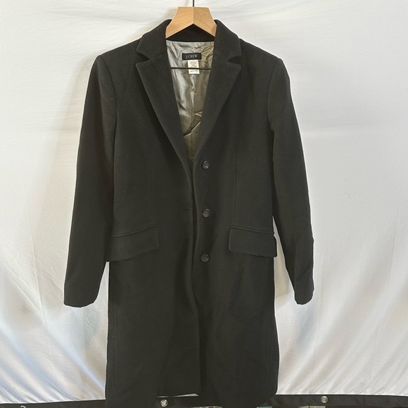 J. Crew Women’s Black Overcoat Size 4 - Picture 3 of 7